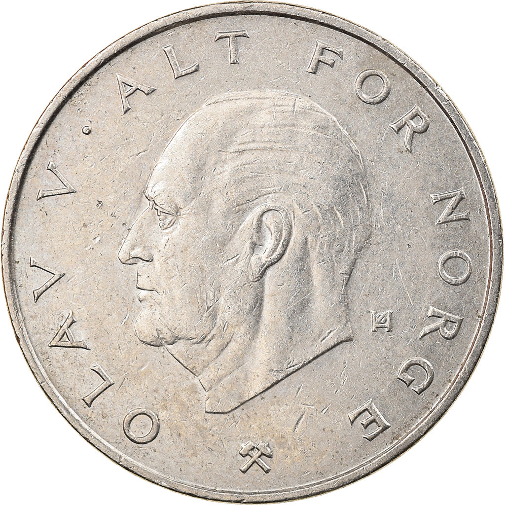 Moeda, Noruega, Olav V, Krone, 1986, VF(30-35), Cobre-níquel, KM:419