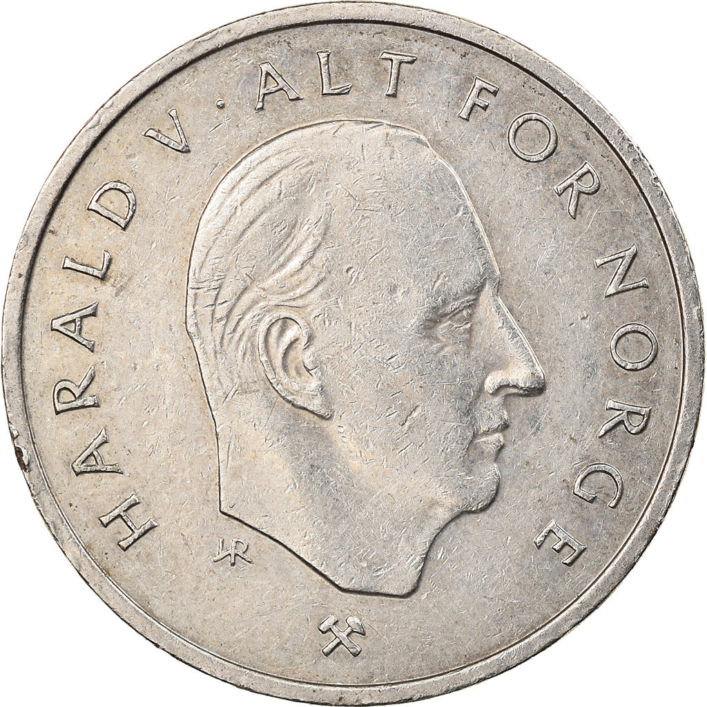 Munten, Noorwegen, Harald V, Krone, 1992, FR+, Copper-nickel, KM:436