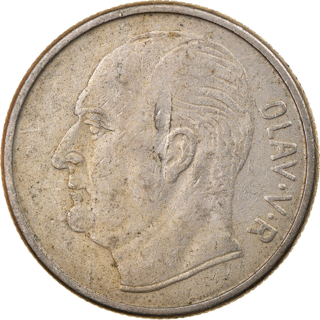 Munten, Noorwegen, Olav V, Krone, 1960, FR+, Copper-nickel, KM:409