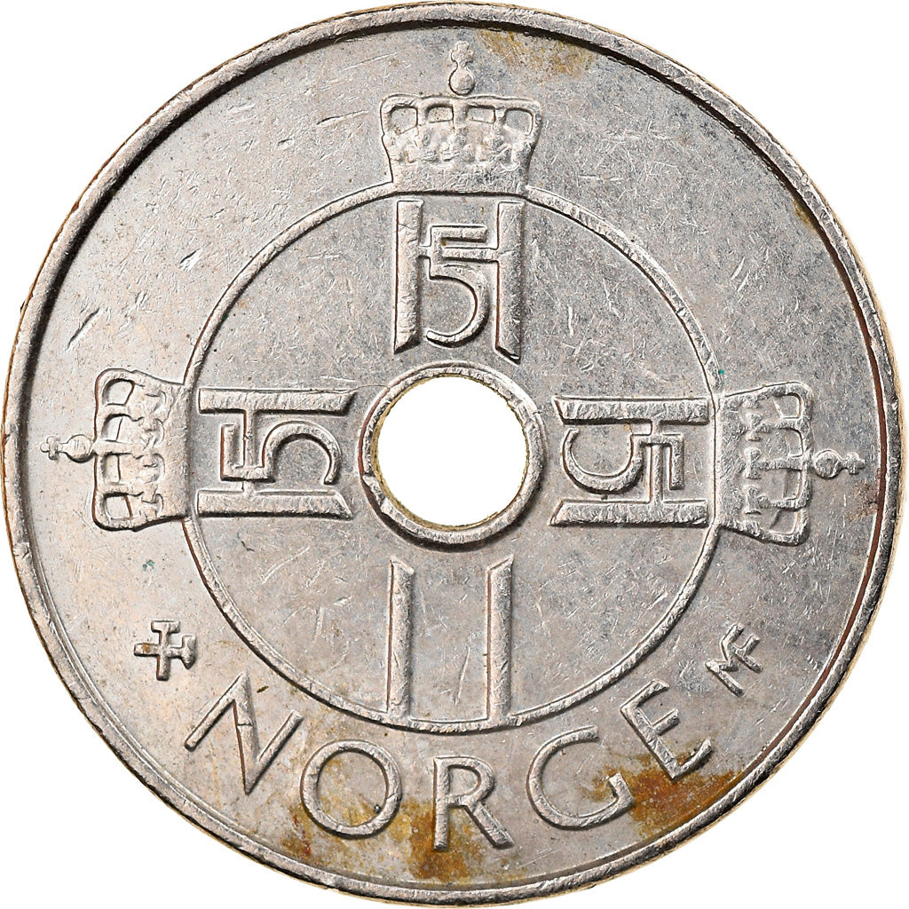 Moneda, Noruega, Harald V, Krone, 2003, BC+, Cobre - níquel, KM:462
