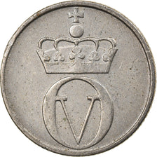 Moneta, Norvegia, Olav V, 10 Öre, 1971, MB+, Rame-nichel, KM:411