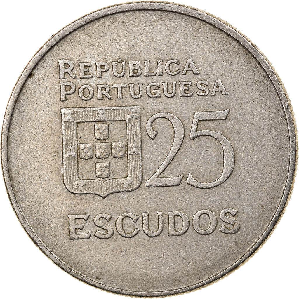 Coin, Portugal, 25 Escudos, 1982, VF(30-35), Copper-nickel, KM:607a
