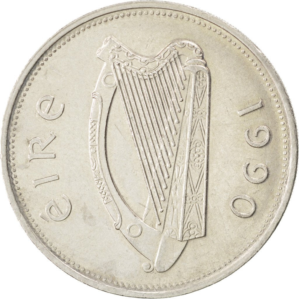IRELAND REPUBLIC, Punt, Pound, 1990, KM #27, MS(60-62), Copper-Nickel, 31.1,...