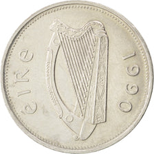 IRELAND REPUBLIC, Punt, Pound, 1990, KM #27, MS(60-62), Copper-Nickel, 31.1,...