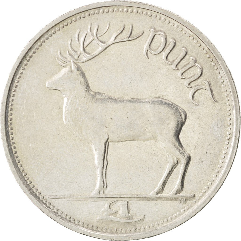 IRELAND REPUBLIC, Punt, Pound, 1990, KM #27, MS(60-62), Copper-Nickel, 31.1,...