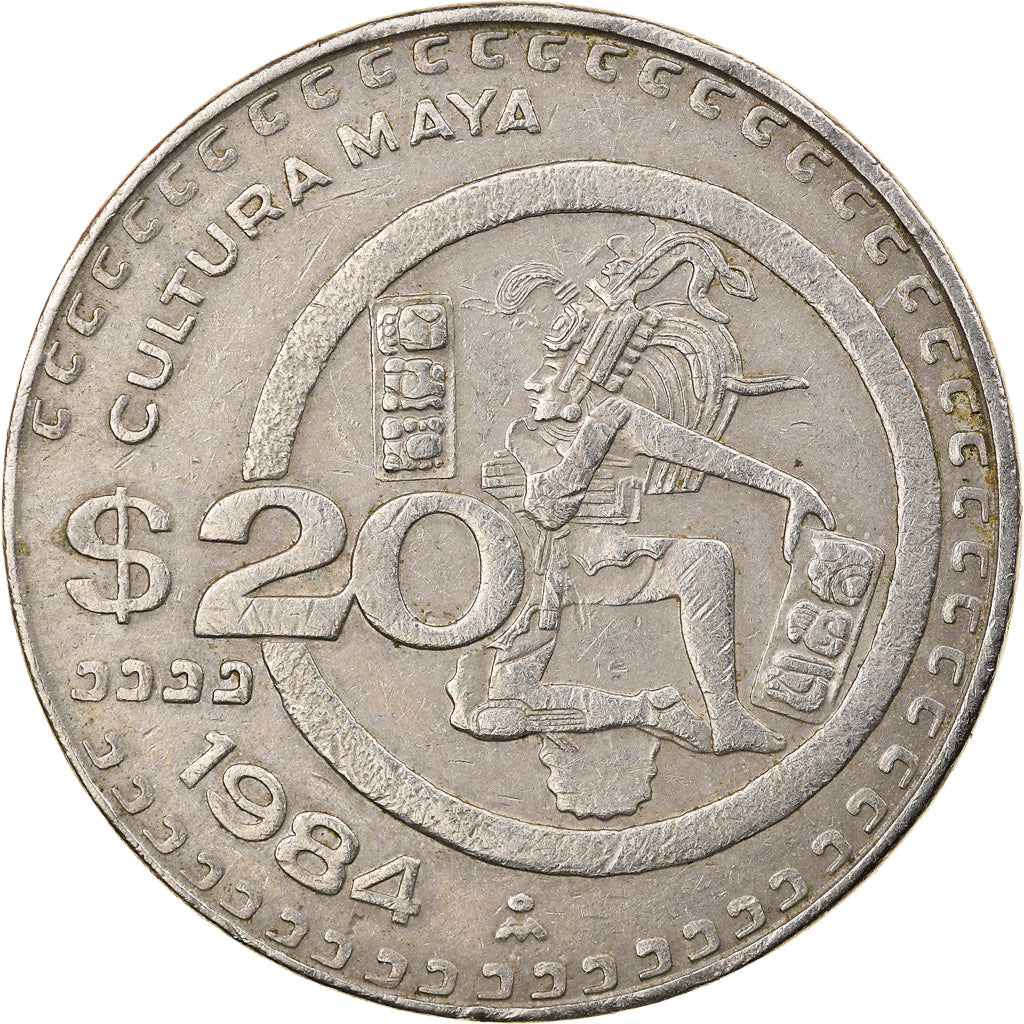 Moneda, México, 20 Pesos, 1984, Mexico City, BC+, Cobre - níquel, KM:486