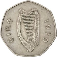 IRELAND REPUBLIC, 50 Pence, 1970, KM #24, EF(40-45), Copper-Nickel, 30, 13.48