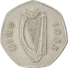 IRELAND REPUBLIC, 50 Pence, 1983, KM #24, EF(40-45), Copper-Nickel, 30, 13.54
