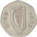 IRELAND REPUBLIC, 50 Pence, 1983, KM #24, EF(40-45), Copper-Nickel, 30, 13.54