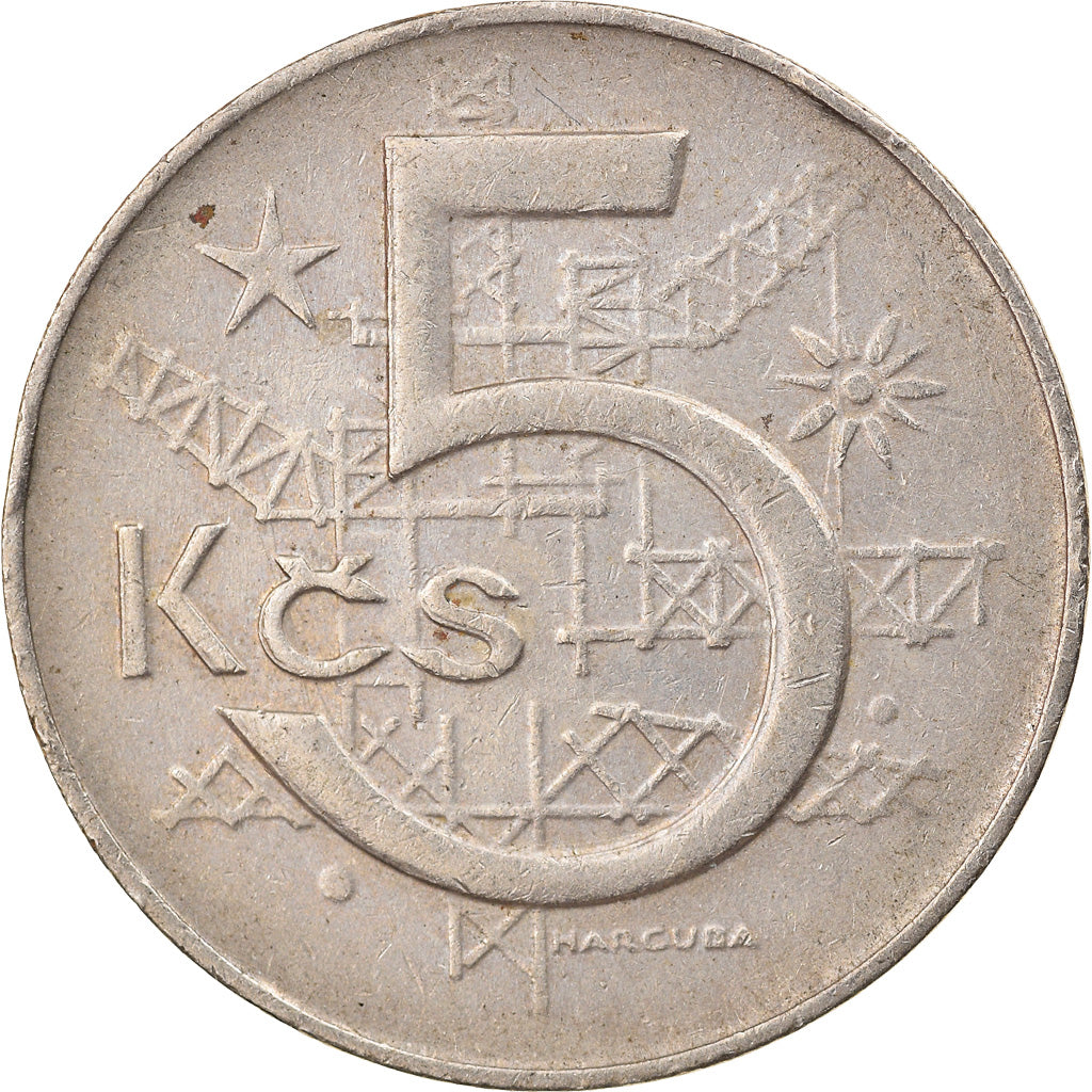 Coin, Czechoslovakia, 5 Korun, 1974, VF(30-35), Copper-nickel, KM:60