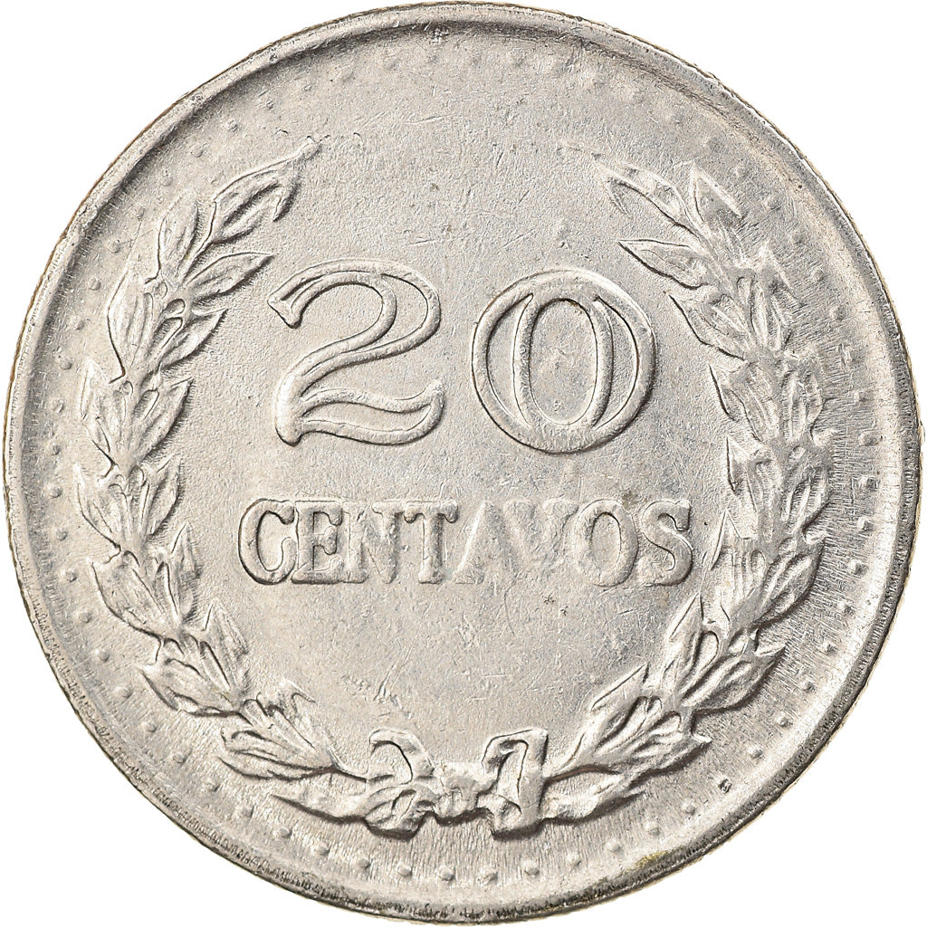 Coin, Colombia, 20 Centavos, 1971, VF(30-35), Nickel Clad Steel, KM:245