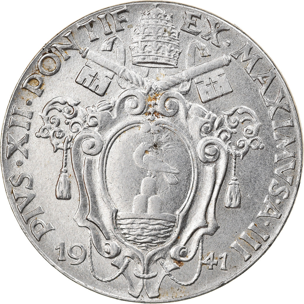 Coin, VATICAN CITY, Pius XII, 50 Centesimi, 1941, Roma, EF(40-45), Stainless