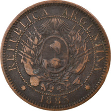 Moneta, Argentina, 2 Centavos, 1885, VF(30-35), Bronze, KM:33
