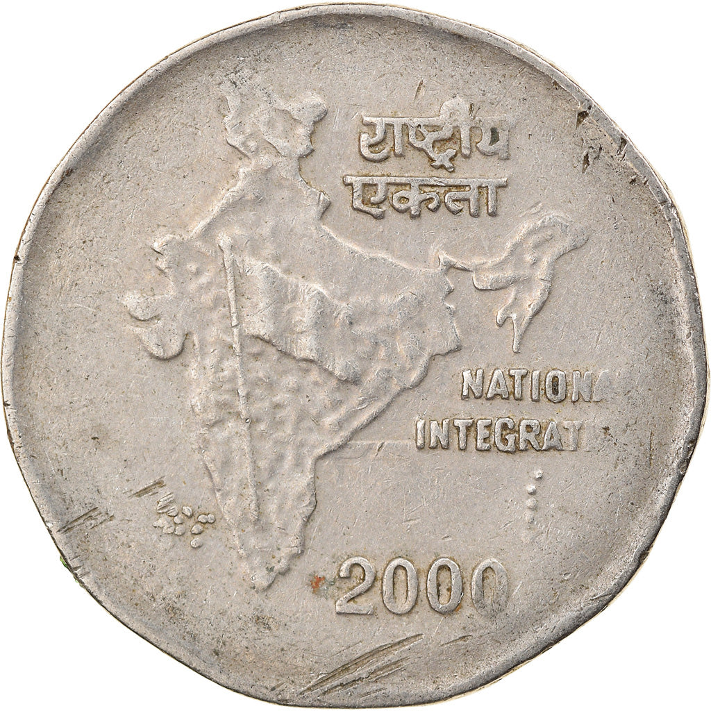 Coin, INDIA-REPUBLIC, 2 Rupees, 2000, VF(30-35), Copper-nickel, KM:121.3