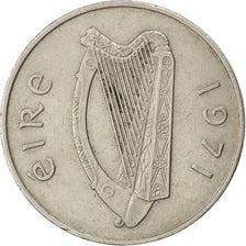 IRELAND REPUBLIC, 10 Pence, 1971, KM #23, AU(50-53), Copper-Nickel, 28.5, 11.38