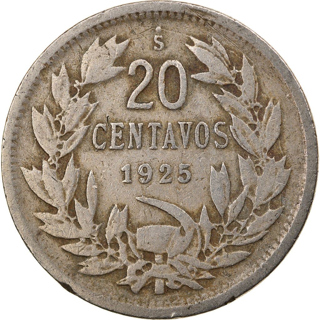 Monnaie, Chile, 20 Centavos, 1925, Santiago, TB+, Copper-nickel, KM:167.1