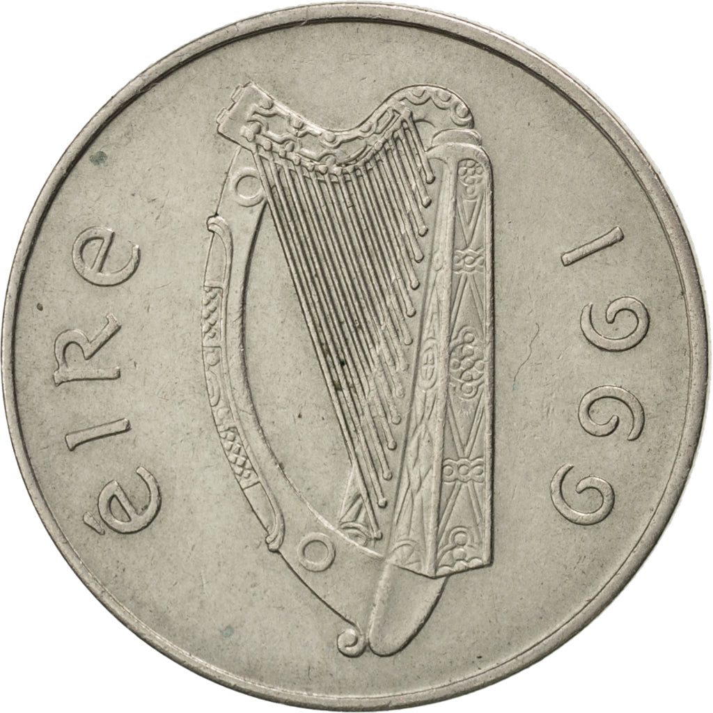 IRELAND REPUBLIC, 5 Pence, 1969, KM #22, AU(50-53), Copper-Nickel, 23.6, 5.62