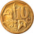 Moneda, Sudáfrica, 10 Cents, 2004, MBC, Bronce chapado en acero, KM:326