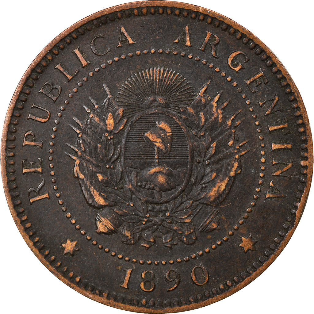 Moneda, Argentina, Centavo, 1890, BC+, Bronce, KM:32