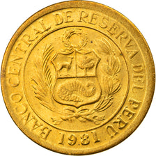 Coin, Peru, 5 Soles, 1981, Lima, AU(55-58), Brass, KM:271