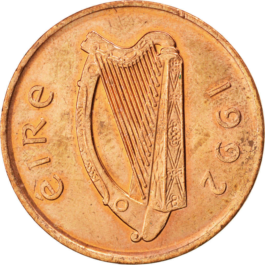 Coin, IRELAND REPUBLIC, 2 Pence, 1992, MS(60-62), Copper Plated Steel, KM:21a