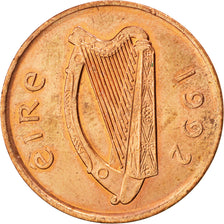 Coin, IRELAND REPUBLIC, 2 Pence, 1992, MS(60-62), Copper Plated Steel, KM:21a