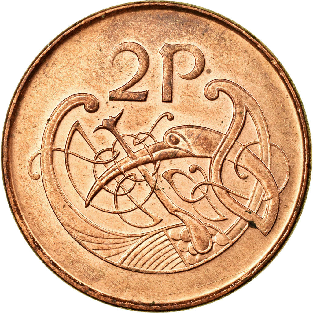 Coin, IRELAND REPUBLIC, 2 Pence, 1996, MS(60-62), Copper Plated Steel, KM:21a