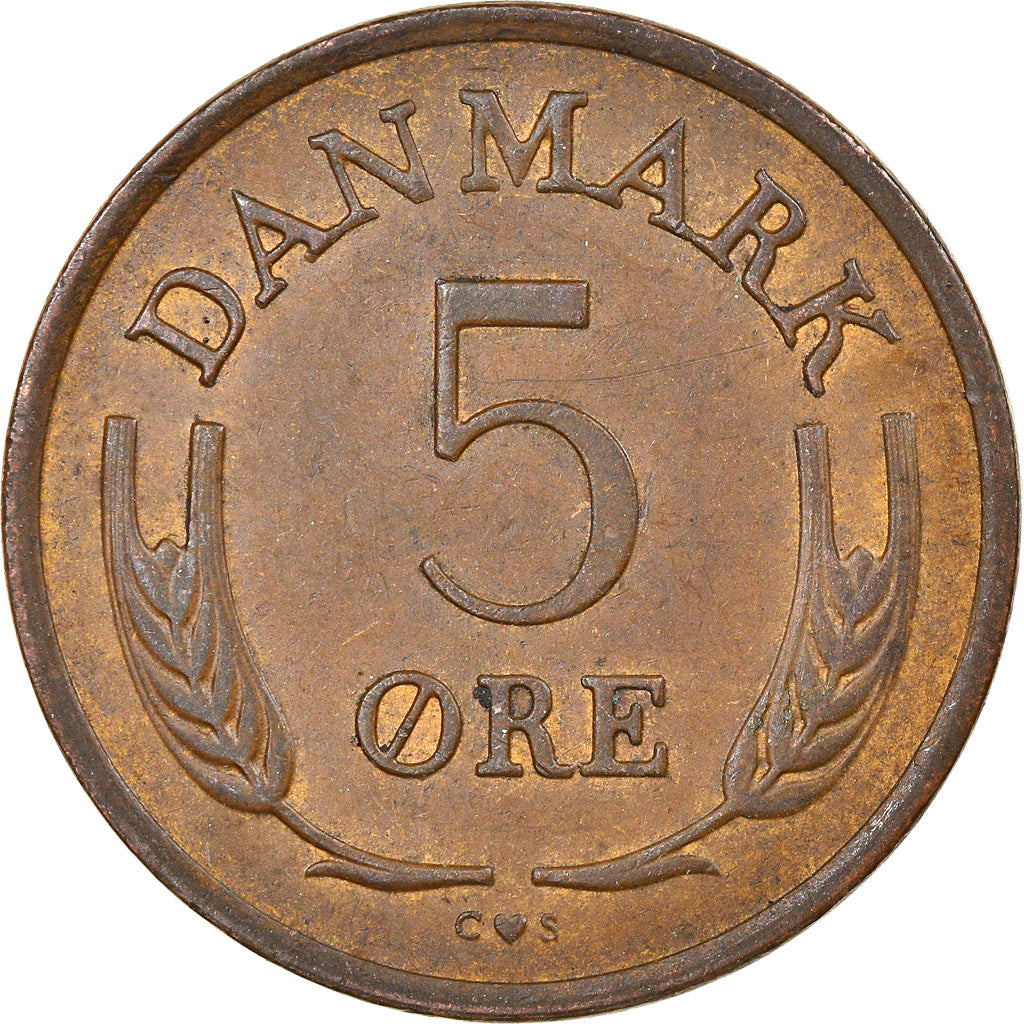 Monnaie, Danemark, Frederik IX, 5 Öre, 1968, Copenhagen, TB+, Bronze, KM:848.1