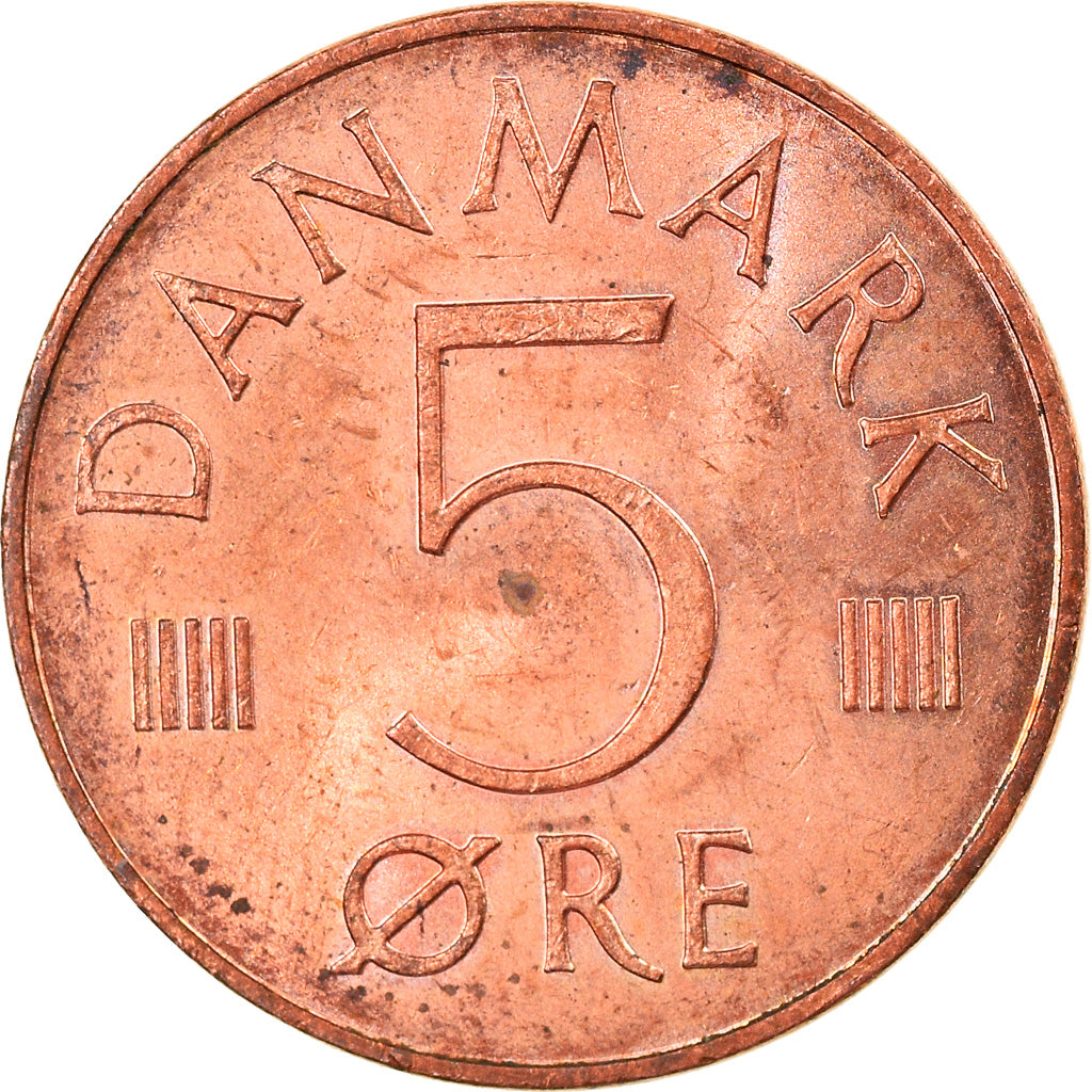 Moneta, Danimarca, Margrethe II, 5 Öre, 1985, Copenhagen, BB, Ferro placcato