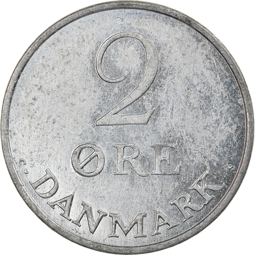 Monnaie, Danemark, Frederik IX, 2 Öre, 1969, Copenhagen, TB+, Zinc, KM:840.2