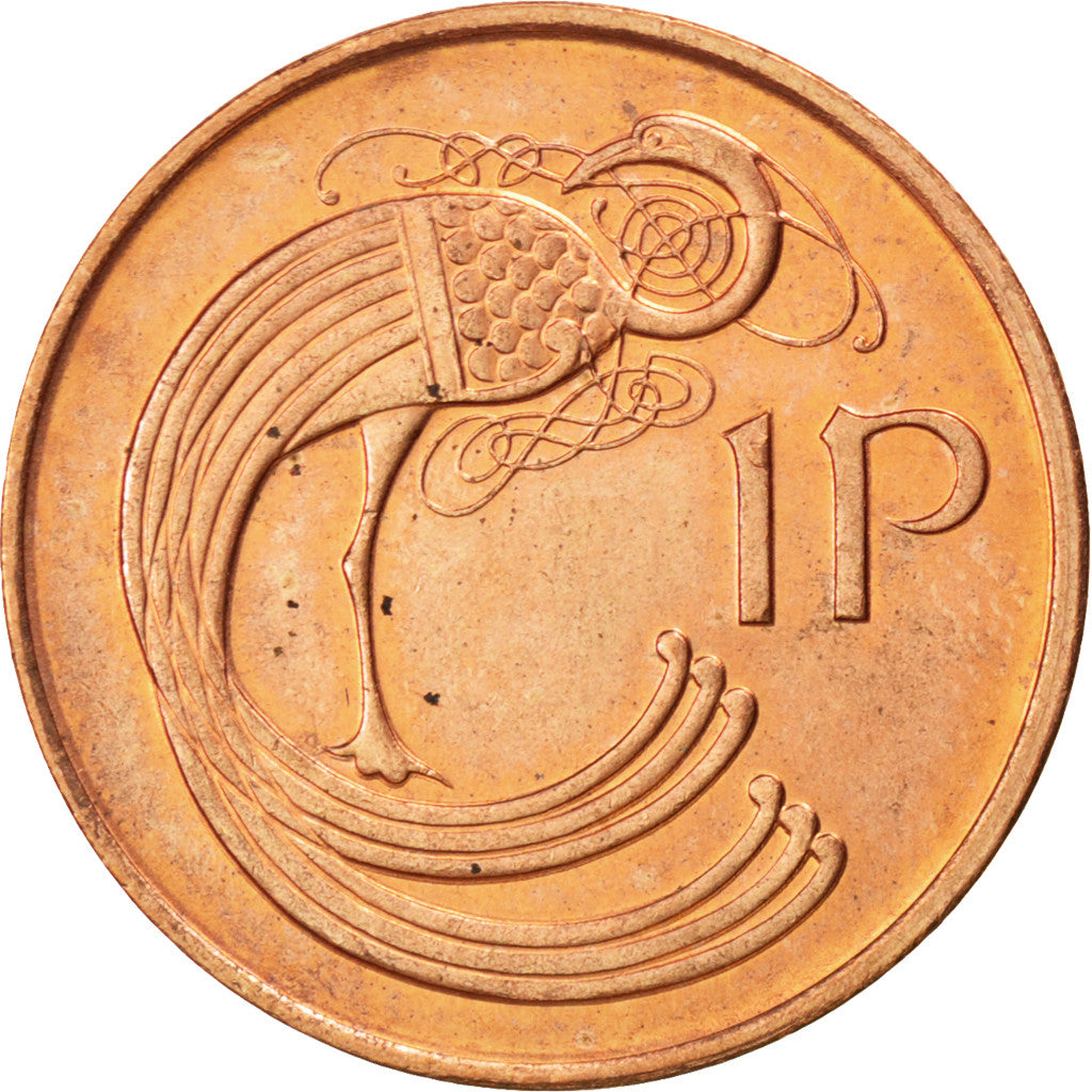 IRELAND REPUBLIC, Penny, 1995, KM #20a, MS(60-62), Copper Plated Steel, 20.3,...