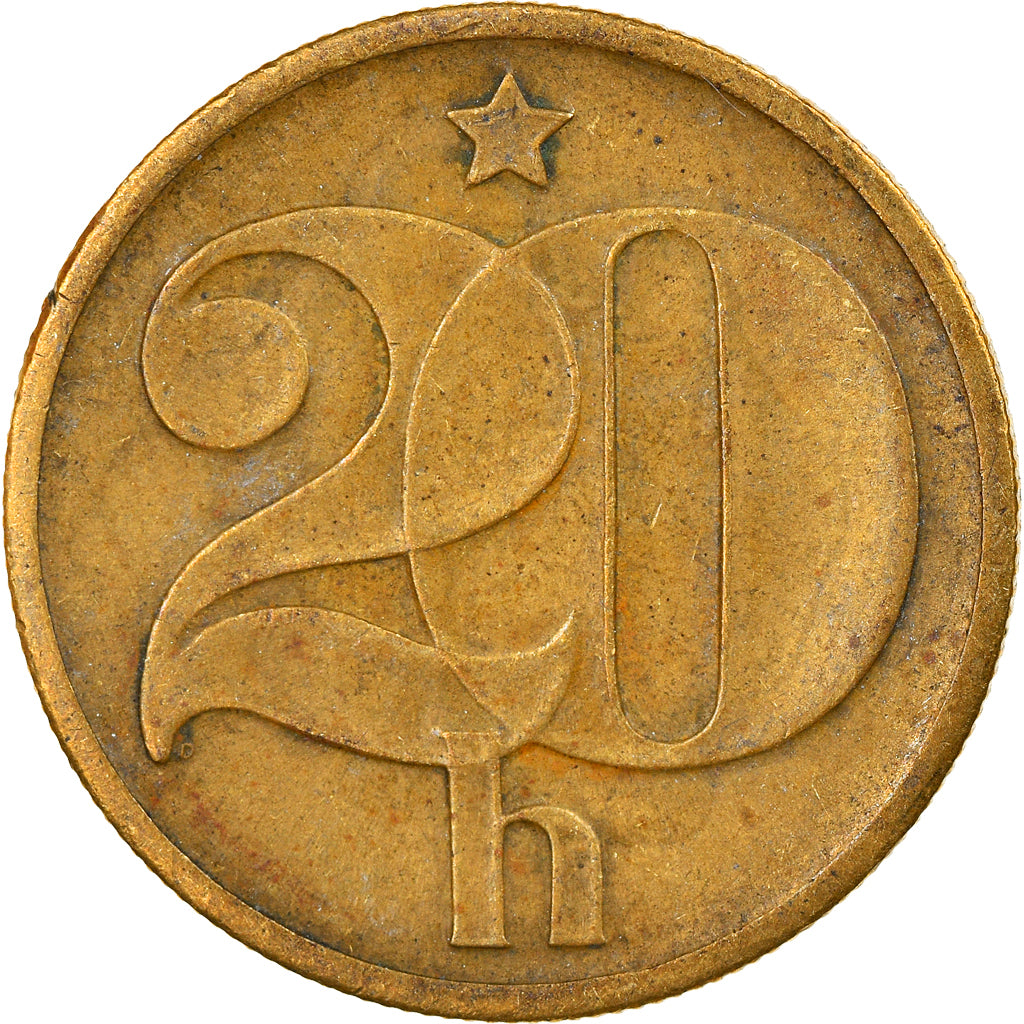 Coin, Czechoslovakia, 20 Haleru, 1973, VF(30-35), Nickel-brass, KM:74