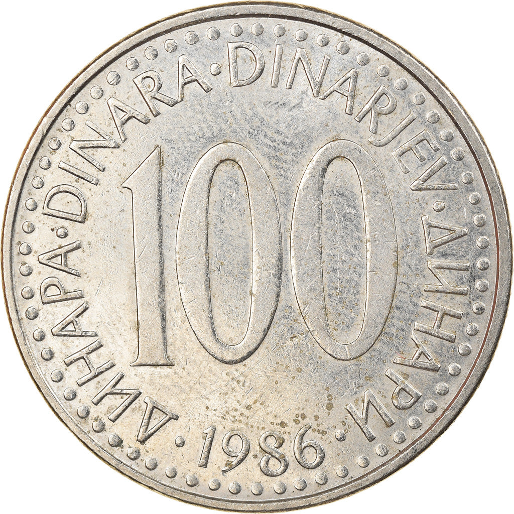 Coin, Yugoslavia, 100 Dinara, 1986, VF(30-35), Copper-Nickel-Zinc, KM:114
