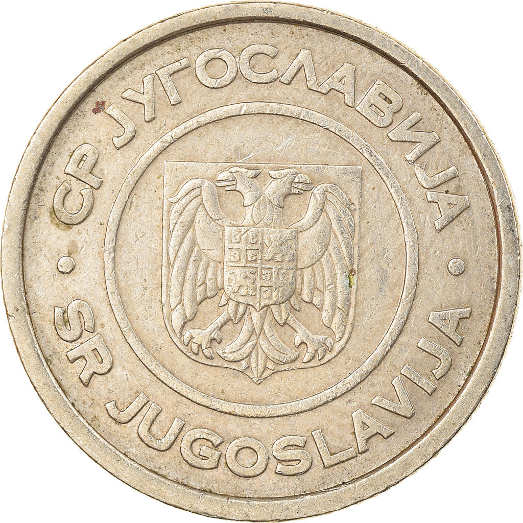 Coin, Yugoslavia, 2 Dinara, 2002, Belgrade, VF(30-35), Copper-Nickel-Zinc