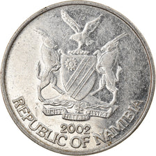 Moeda, Namíbia, 10 Cents, 2002, Vantaa, VF(30-35), Aço Niquelado, KM:2