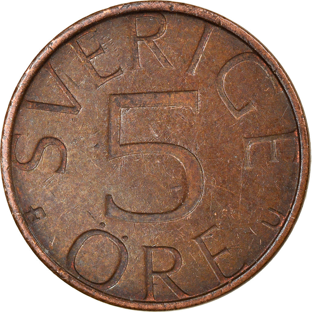 Moeda, Suécia, Carl XVI Gustaf, 5 Öre, 1980, VF(30-35), Bronze, KM:849