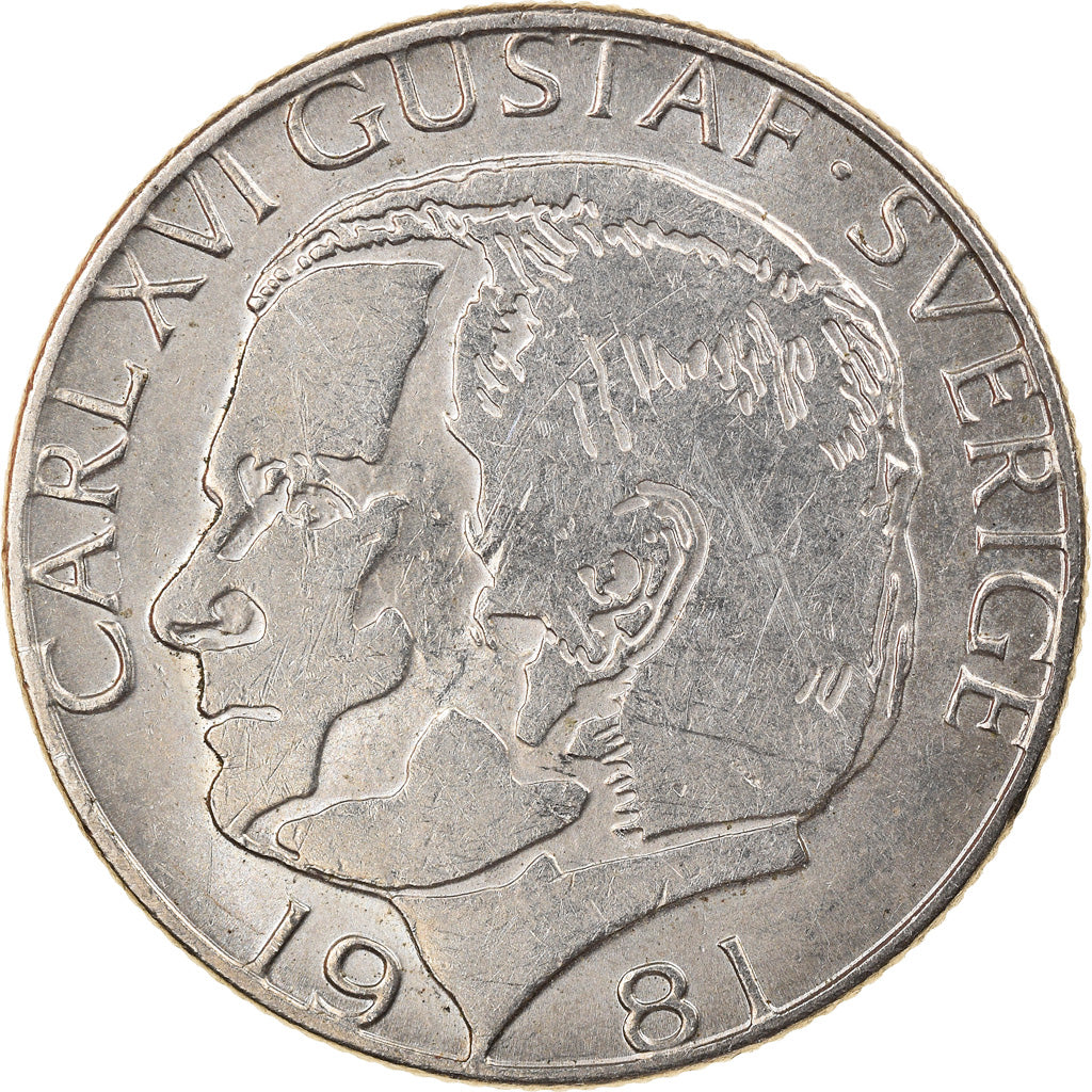Moneta, Szwecja, Carl XVI Gustaf, Krona, 1981, VF(30-35), Miedź-Nikiel