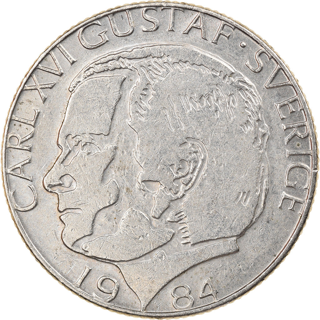 Moneda, Suecia, Carl XVI Gustaf, Krona, 1984, BC+, Cobre - níquel, KM:852a