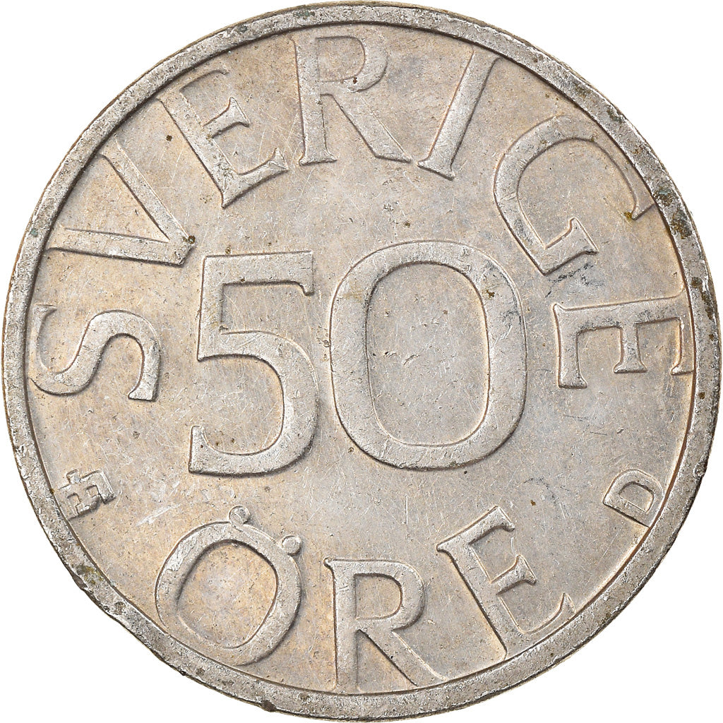 Coin, Sweden, Carl XVI Gustaf, 50 Öre, 1990, VF(30-35), Copper-nickel, KM:855