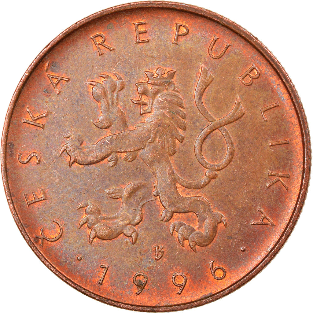 Moneta, Czechy, 10 Korun, 1996, VF(30-35), Miedź platerowana stalą, KM:4