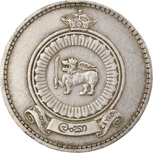 Moeda, Ceilão, Elizabeth II, Rupee, 1965, VF(30-35), Cobre-níquel, KM:133