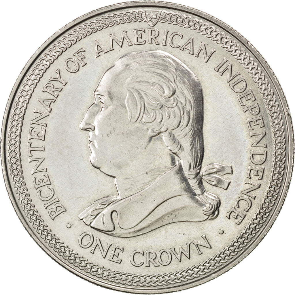 ISLE OF MAN, Crown, 1976, Pobjoy Mint, KM #37, MS(60-62), Copper-Nickel, 38.5,..