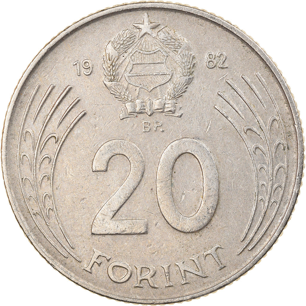 Munten, Hongarije, 20 Forint, 1982, Budapest, FR+, Copper-nickel, KM:630