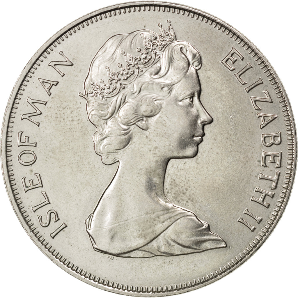 ISLE OF MAN, 25 Pence, 1975, Pobjoy Mint, KM #31, AU(55-58), Copper-Nickel,...