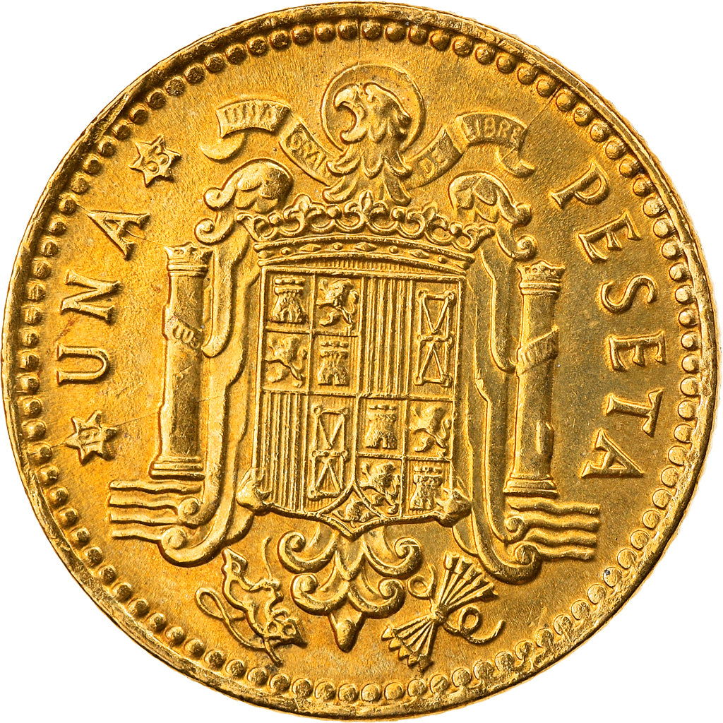 Coin, Spain, Francisco Franco, caudillo, Peseta, 1965, AU(55-58)