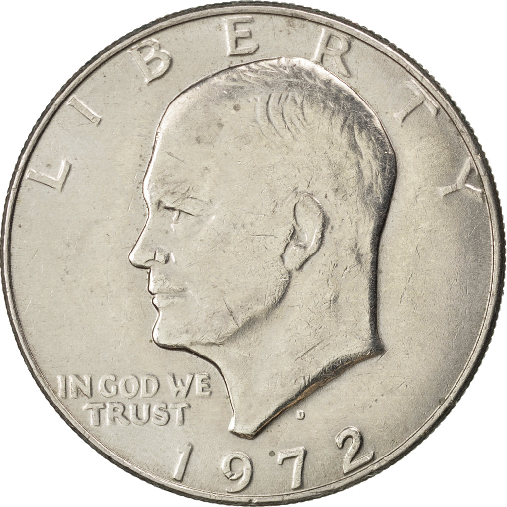 UNITED STATES, Eisenhower Dollar, Dollar, 1972, U.S. Mint, KM #203, AU(55-58),..