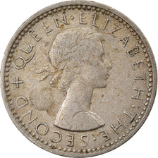 Moneta, Nuova Zelanda, Elizabeth II, 6 Pence, 1964, MB+, Rame-nichel, KM:26.2