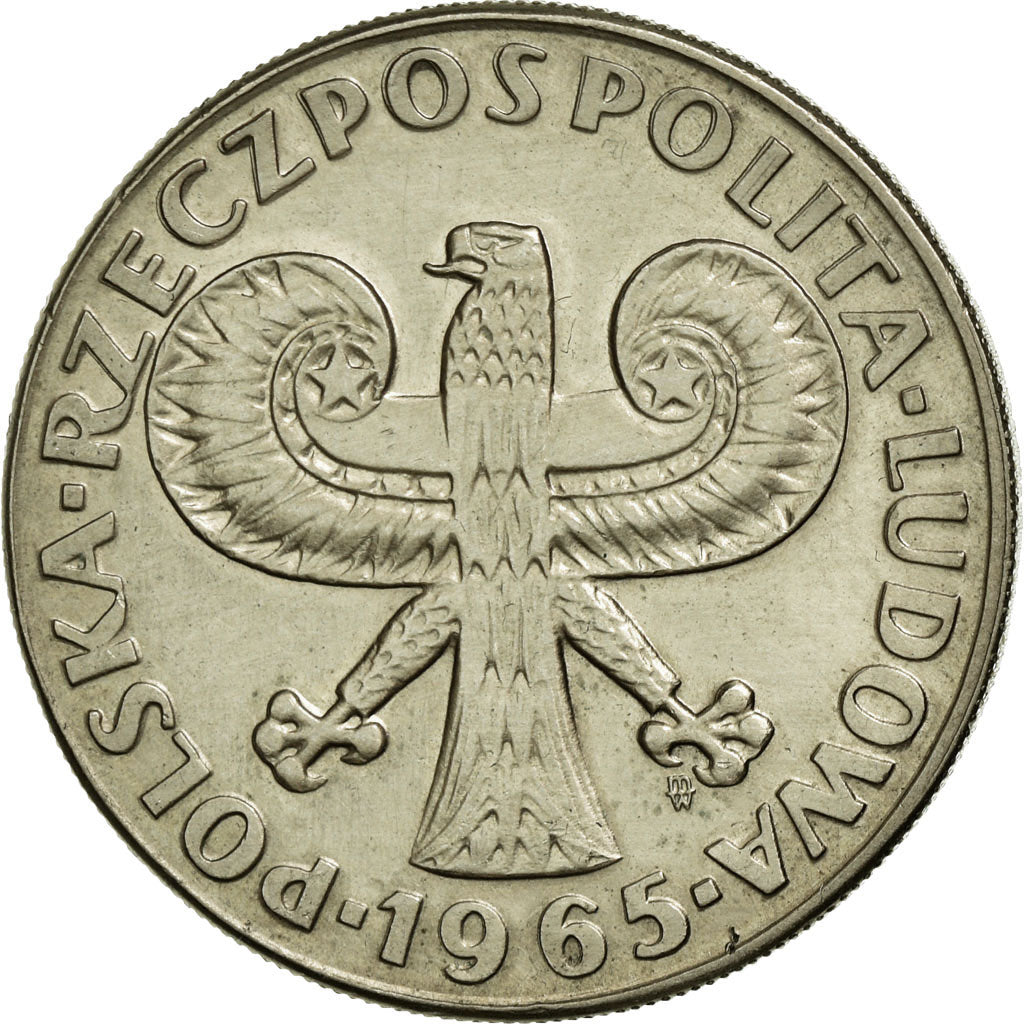 Coin, Poland, 10 Zlotych, 1965, AU(50-53), Copper-nickel, KM:55