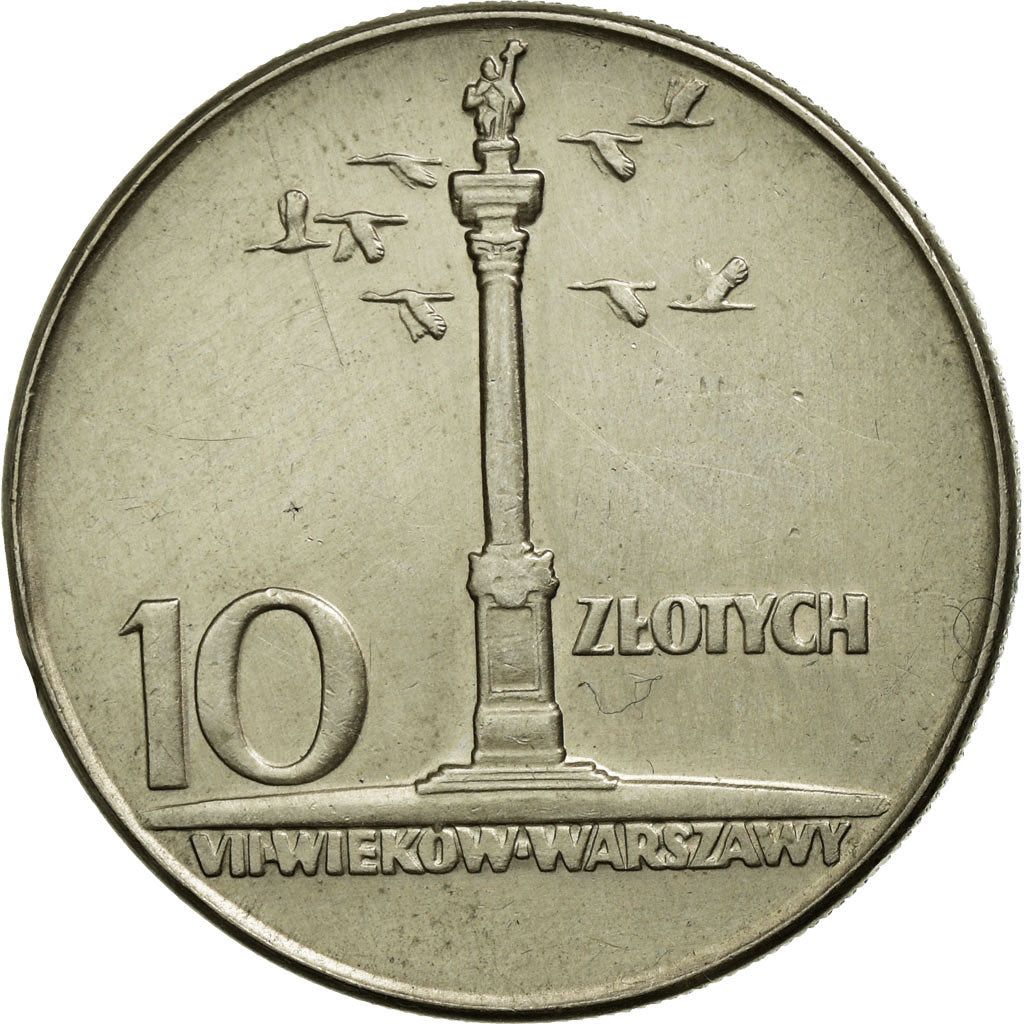 Coin, Poland, 10 Zlotych, 1965, AU(50-53), Copper-nickel, KM:55