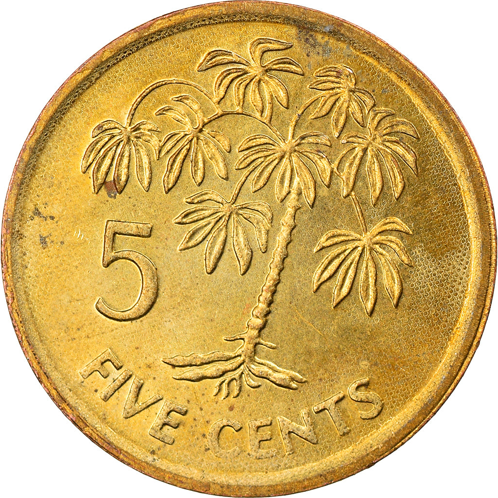 Moneda, Seychelles, 5 Cents, 2007, Pobjoy Mint, BC+, Latón chapado en acero